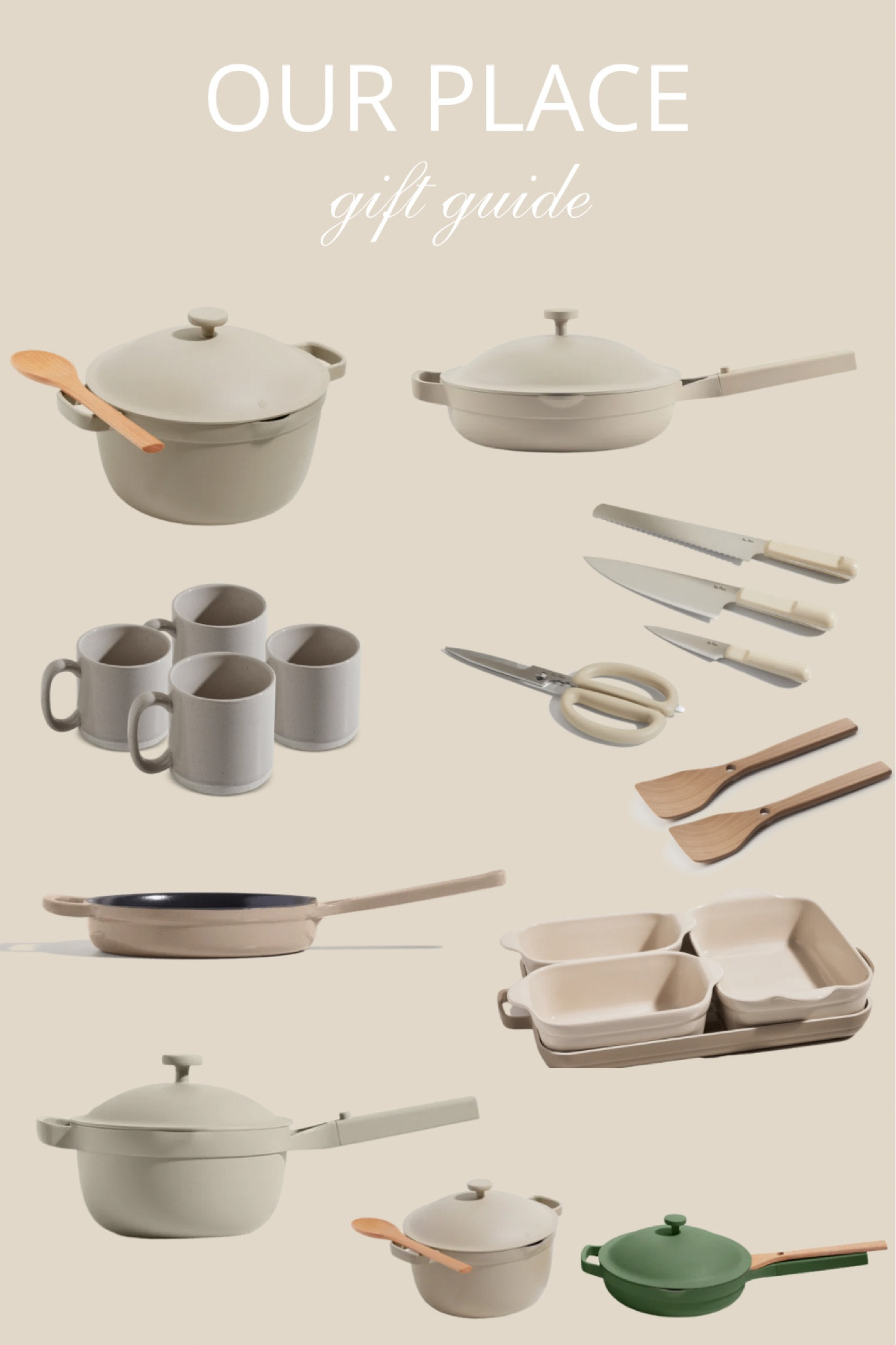 Our Place Gift Guide 
#kitchenware #ourplace #cookware #ad #ads #giftguide #kitchen #pot #pan #stovetop #mugs #spatula #scissors #servingdish 

#LTKGiftGuide #LTKHoliday #LTKsalealert