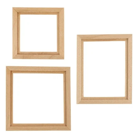 Frame Picture Photo Unfinished Holder Mini Crafts Display Desktop Place Cutouts Wooden Vintage Frame | Walmart (US)