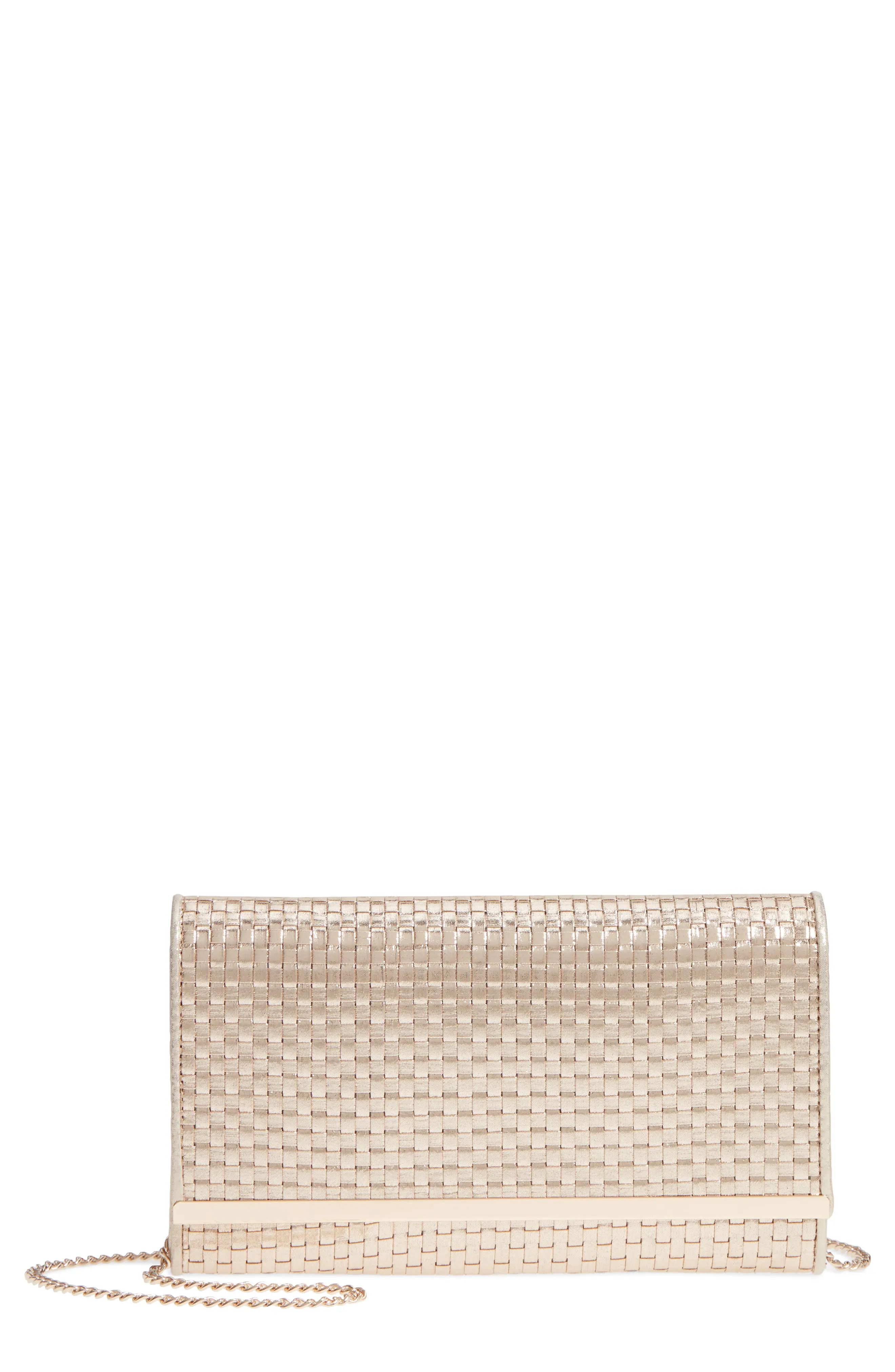 Woven Faux Leather Metallic Clutch | Nordstrom