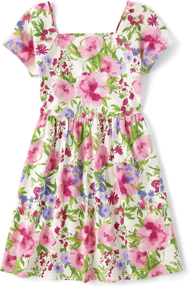 The Children's Place Baby Girls' Short Sleeve Everyday Dresses, Jasmine Floral, Small | Amazon (US)