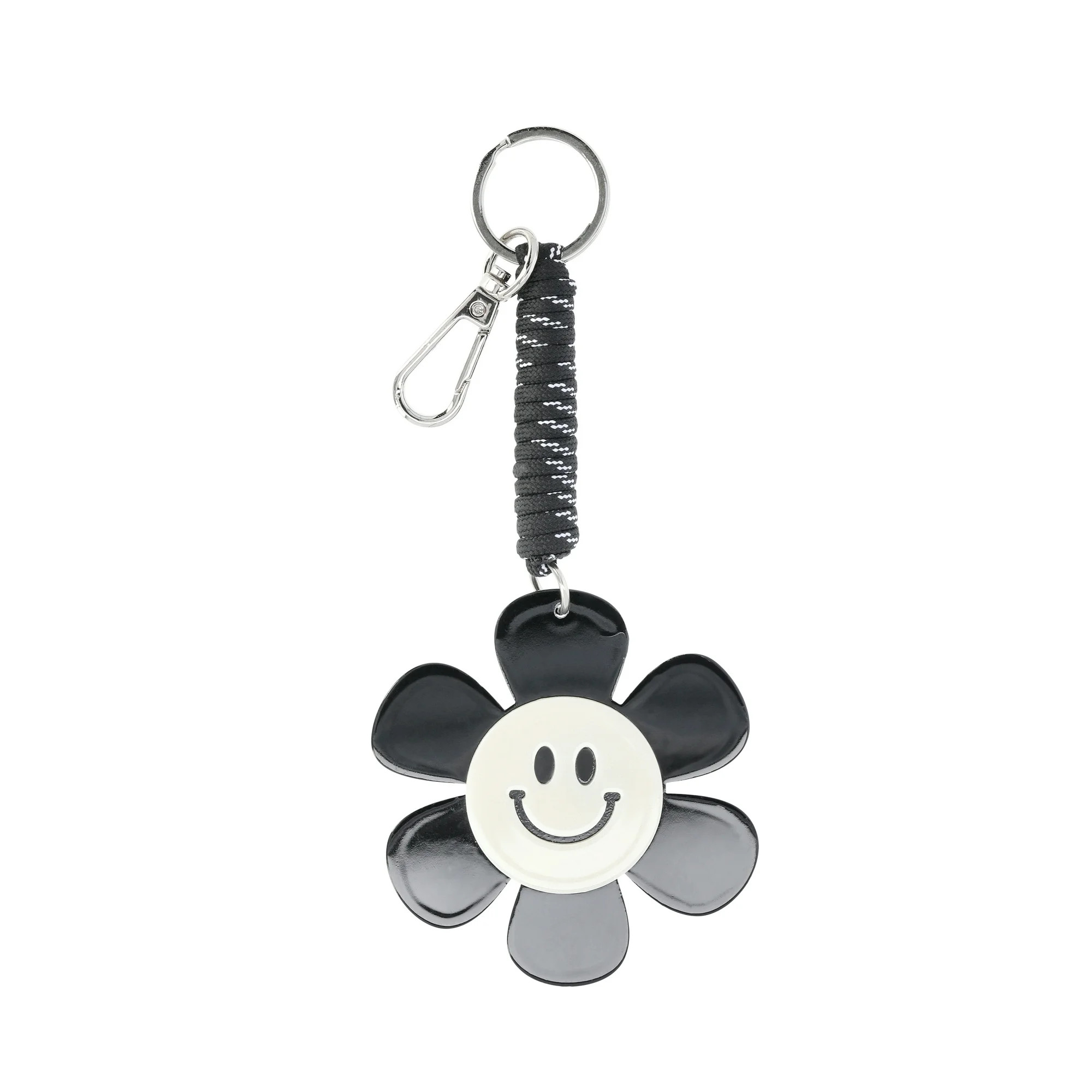 No Boundaries Bag Charm, Black/White Acrylic Flower Bungee, Women's - Walmart.com | Walmart (US)