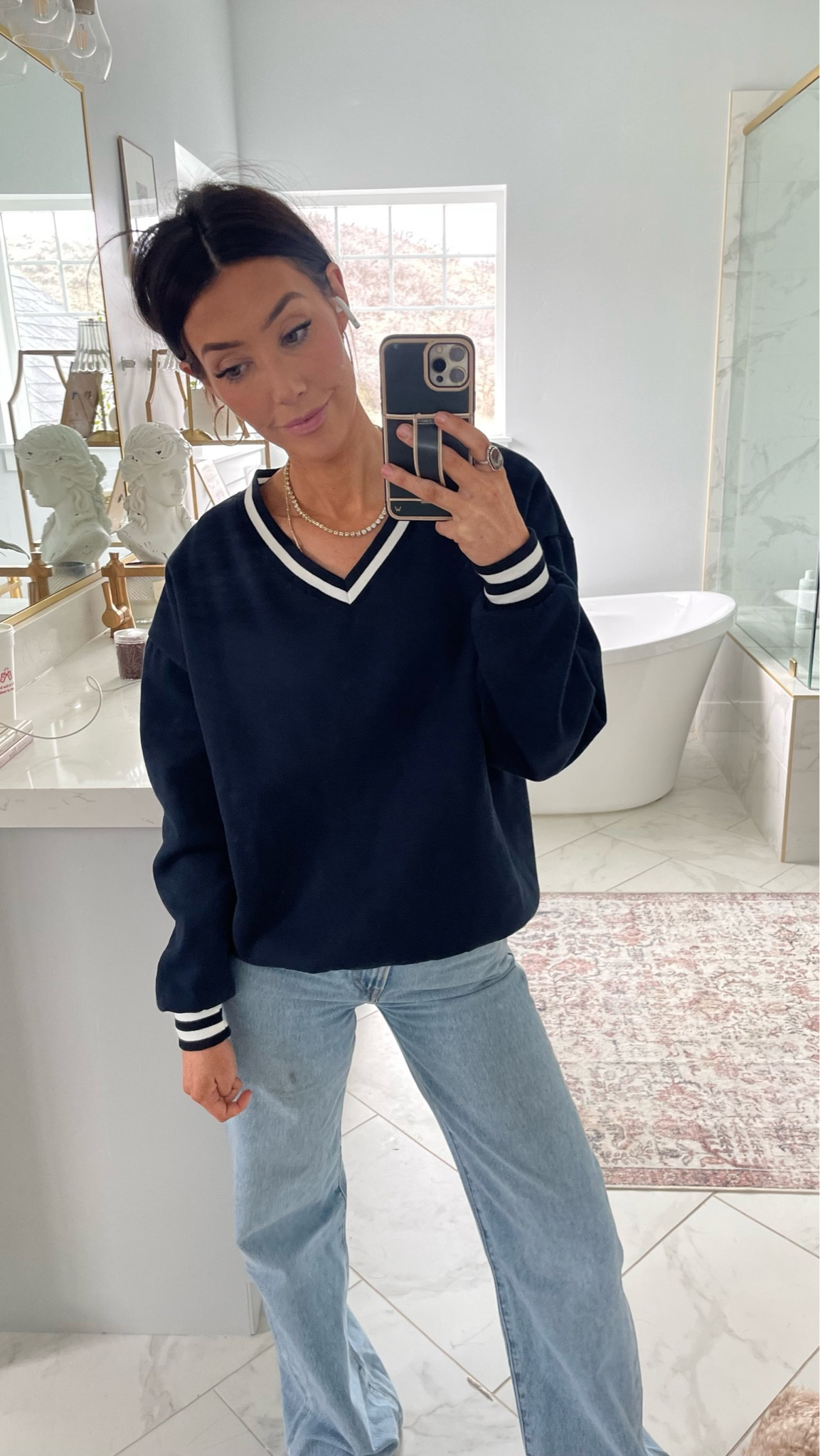 Spring sweatshirt, spring denim jeans, spring transition outfits

#LTKfindsunder50 #LTKstyletip #LTKSeasonal