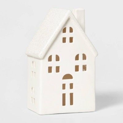 LIT Ceramic Traditional House Decorative Figurine White - Wondershop™ | Target