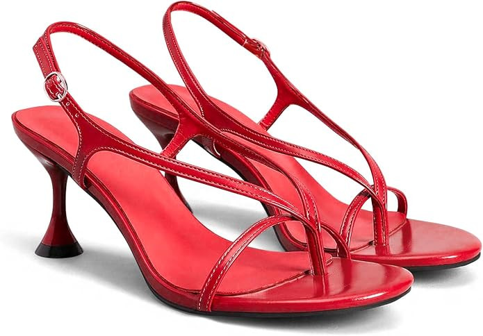 Coutgo Womens Slingback Kitten Heels Flip Flop Open Toe Thong Sandals Ankle Strap Summer Dress Sh... | Amazon (US)
