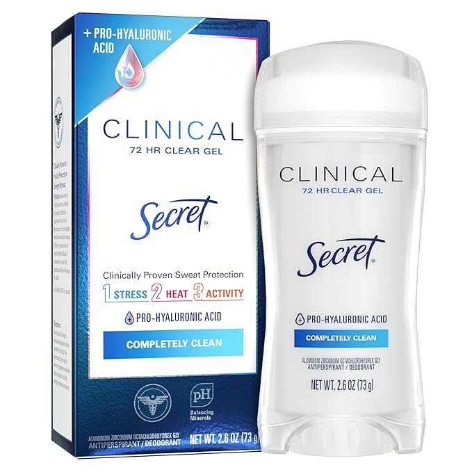 Secret Clinical Strength Antiperspirant Deodorant for Women, 3X Stress Protection, 72hr Sweat & O... | Amazon (US)