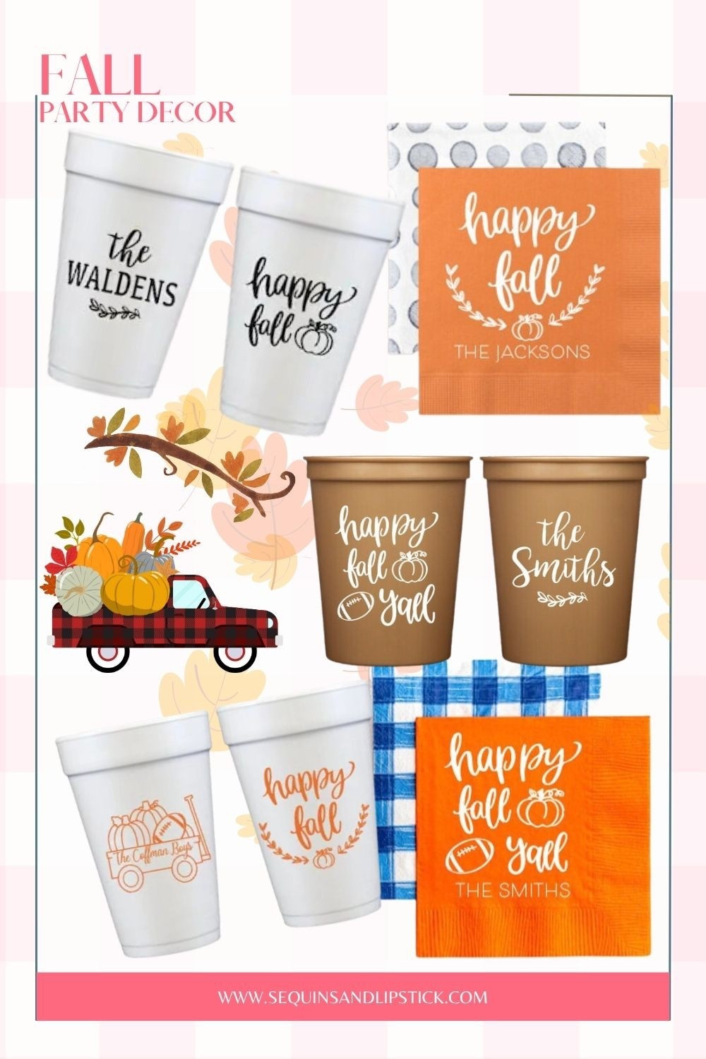 Celebrate the cozy season with custom fall party cups and napkins for your next gathering. Perfect for autumn birthdays, tailgates, or backyard dinners, these personalized pieces add that special touch to your tablescape. Choose your favorite fall designs and make it uniquely yours.


#LTKSeasonal #LTKHome #LTKParties