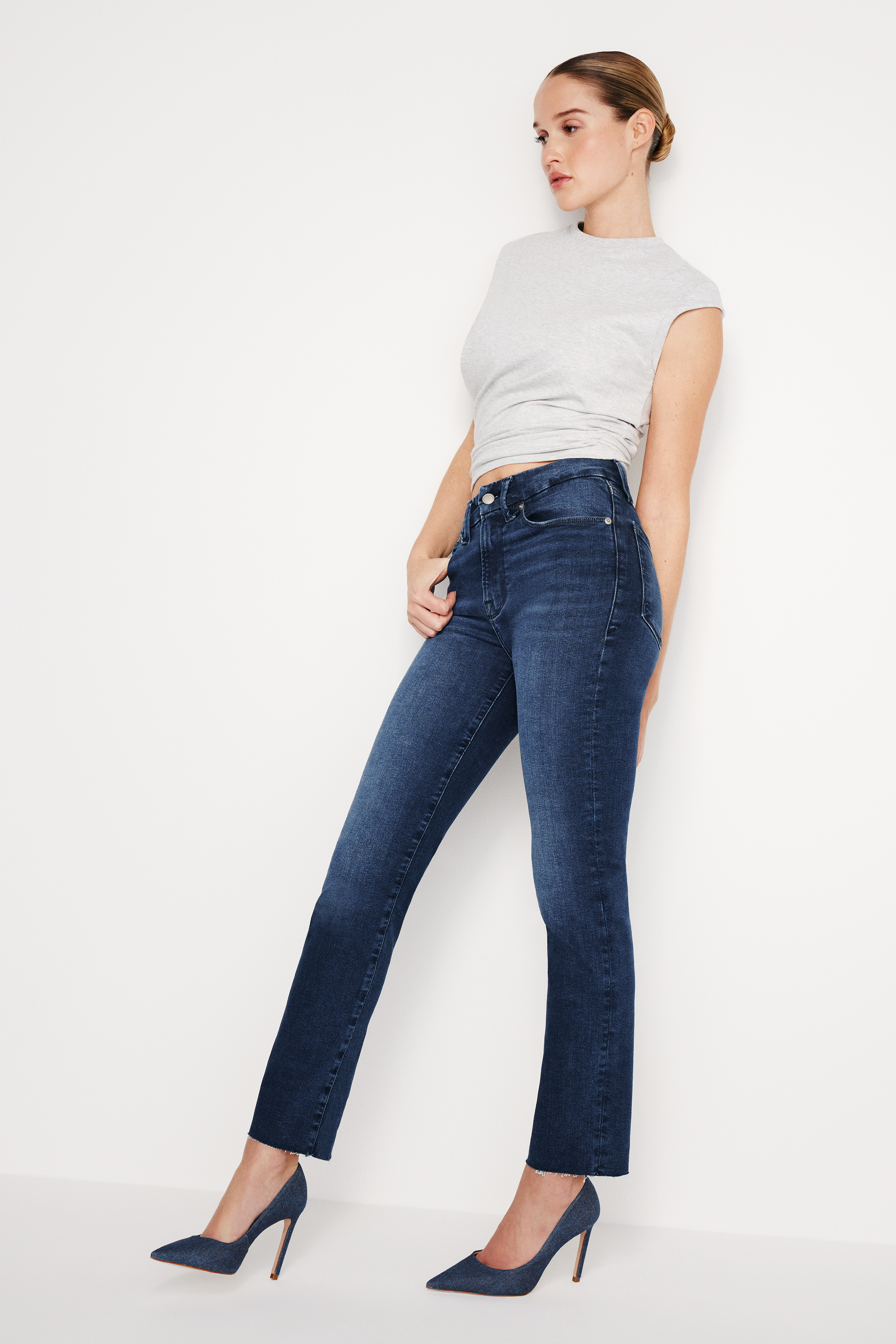 ALWAYS FITS GOOD CLASSIC SLIM STRAIGHT JEANS | INDIGO446 - GOOD AMERICAN | Good American