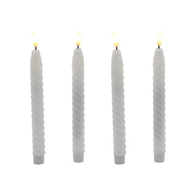 LumaBase Battery-Operated Twisted Wax Candles with 3D-Wick Flame - Set of 4 | Target