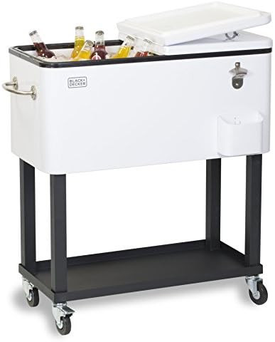 BLACK+DECKER, Mobile Cooler Cart, 2 Door Seal Lid, Bottle Opener with Catch Basin, Bottom Storage... | Amazon (US)