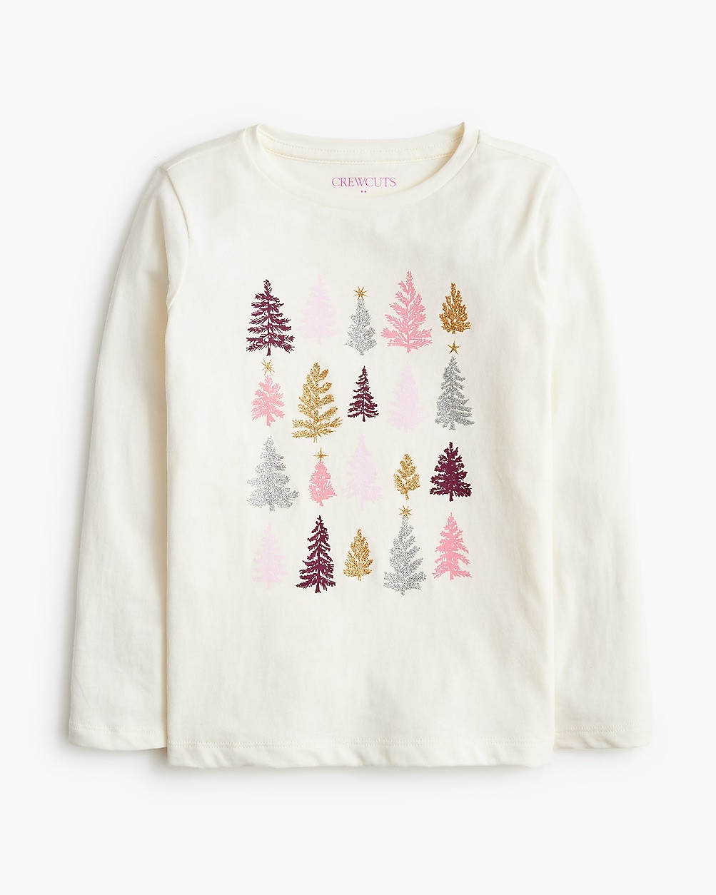 Girls' glitter holiday trees graphic tee | J.Crew Factory