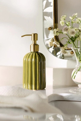 Reactive Ribbed Ceramic Soap Pump | Anthropologie (US)