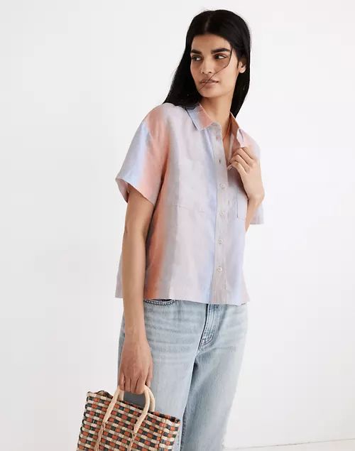 Linen Beachside Shirt in Ombré Stripe | Madewell