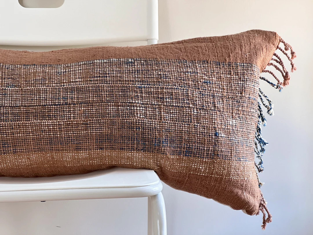 Lumbar Pillow, Fringes Pillow, Woven Pillow, Boho Pillow, Farmhouse Decor, Decorative Pillow - Et... | Etsy (US)