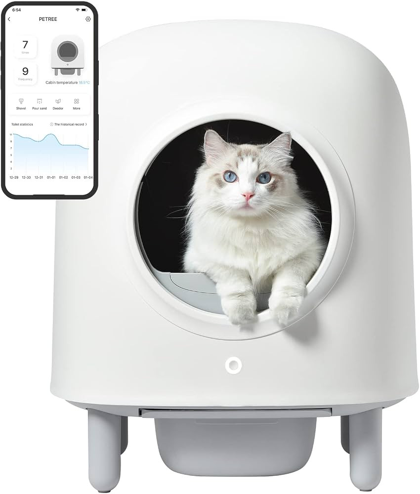 Petree Self Cleaning Cat Litter Box, No More Scooping Automatic Cat Litter Box with APP Control, ... | Amazon (US)
