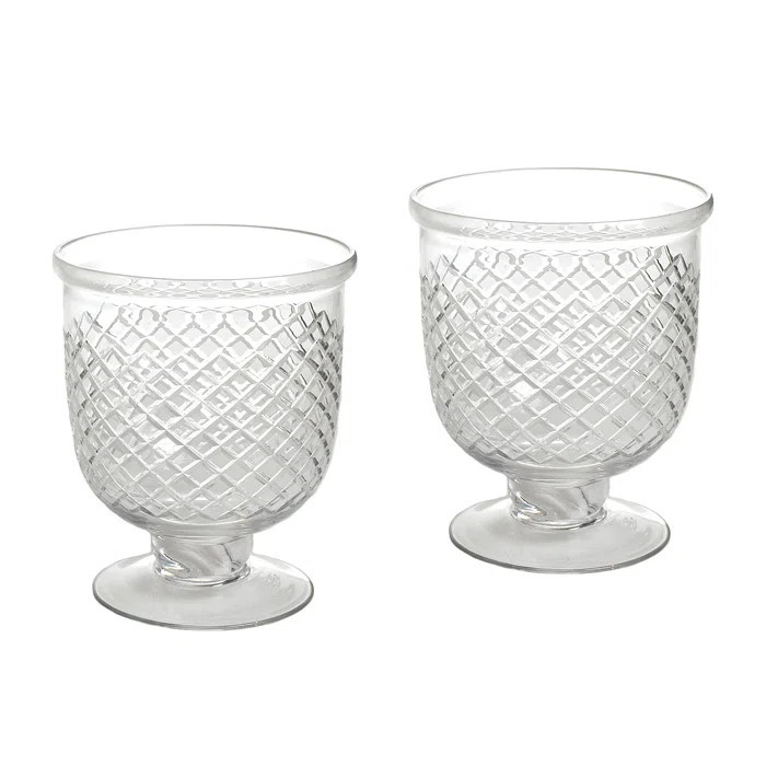 Darby Home Co Antique Diamond Cut Etched Glass Hurricane | Wayfair | Wayfair North America
