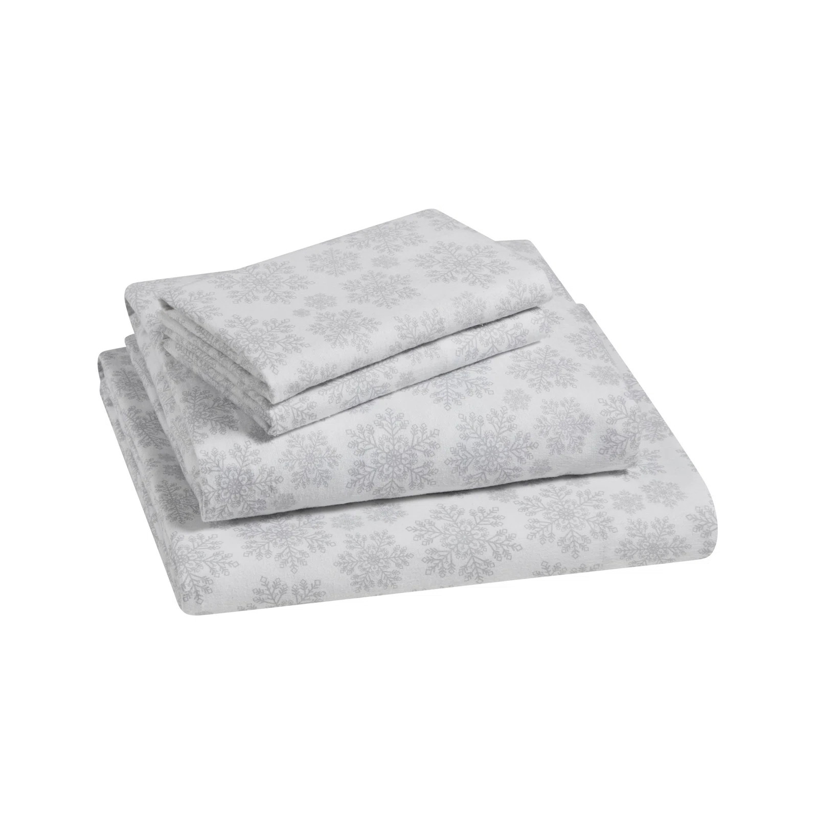 Snowflake 4-Piece Triple Brushed Cotton Flannel Bed Sheet Set | Wayfair North America