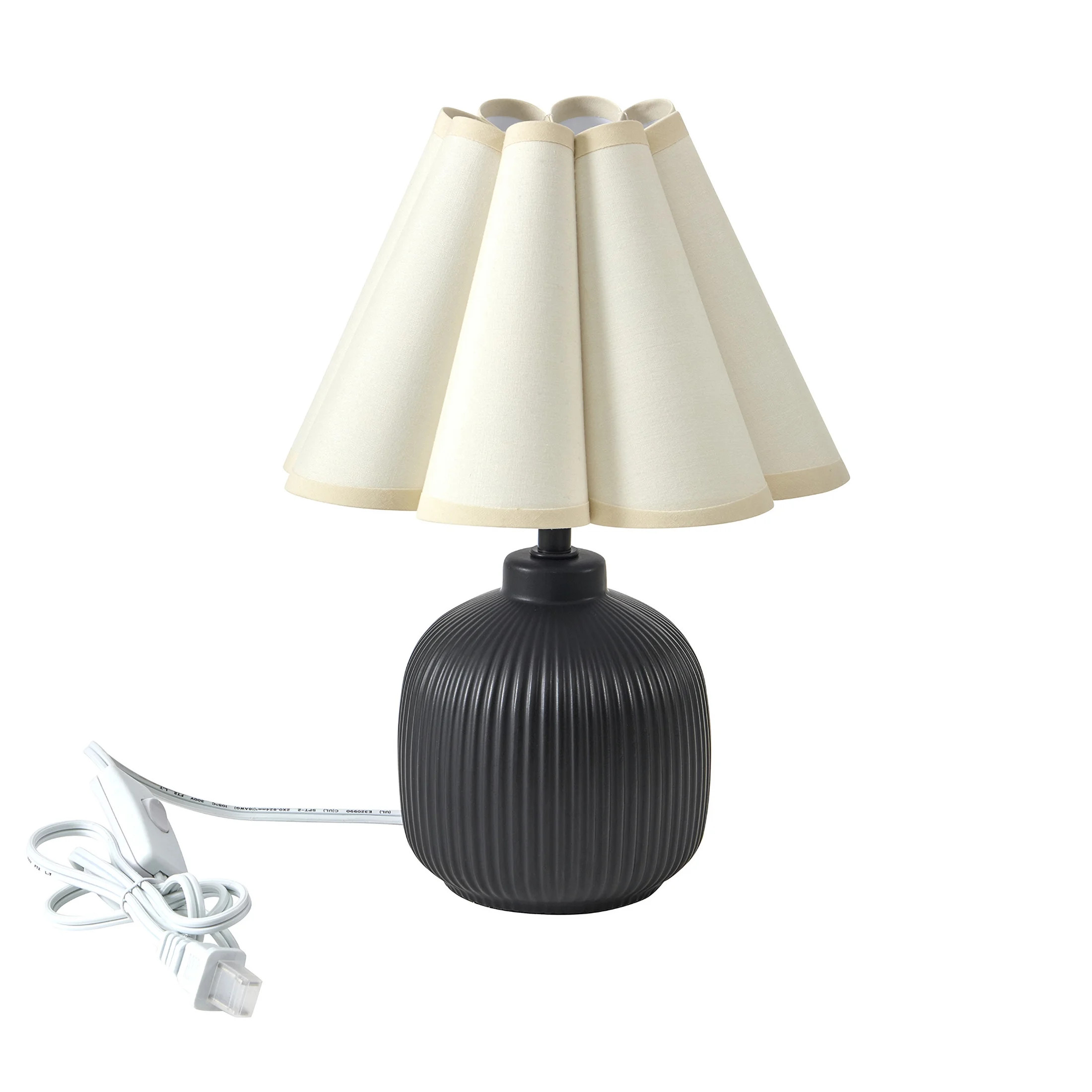 Home Decor Collection 12.5" Black Ceramic Table Lamp | Walmart (US)