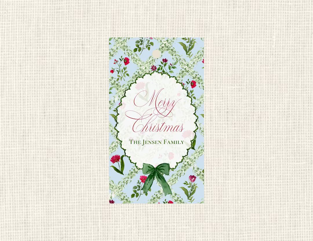 Watercolor Christmas Gift Tags - Etsy | Etsy (US)