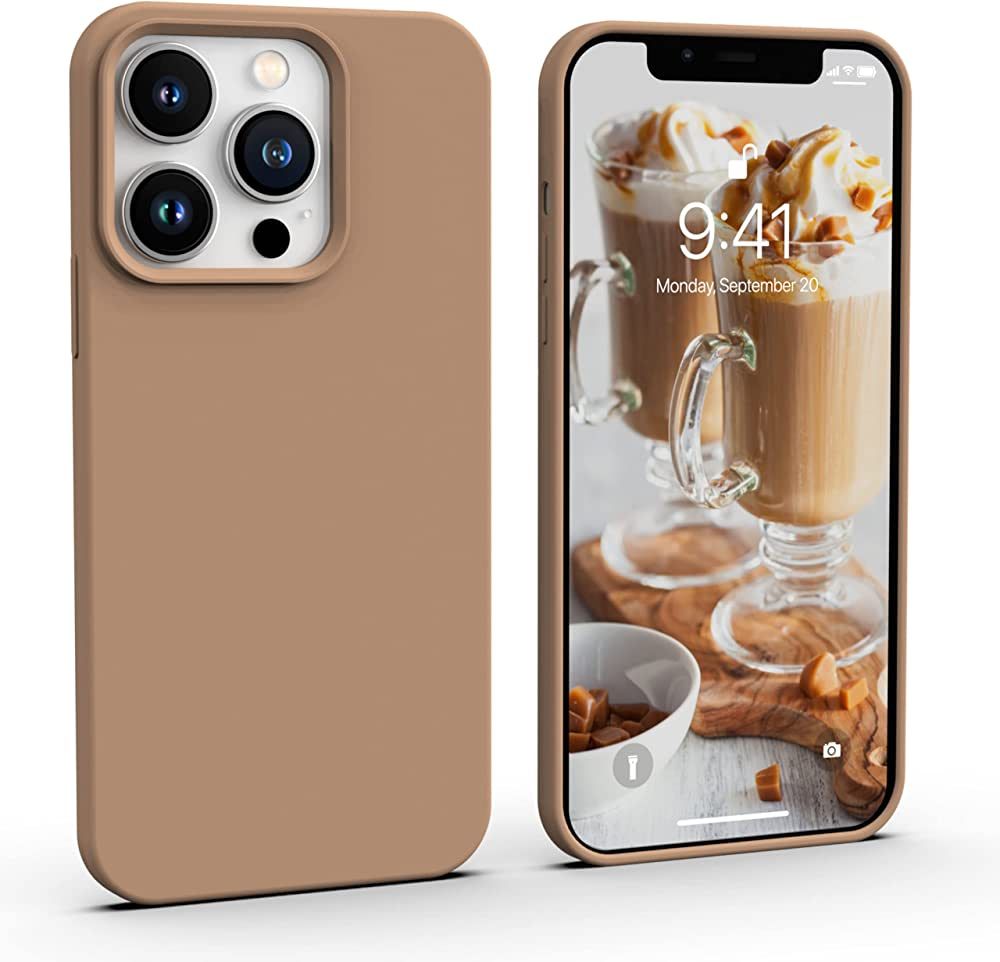 Amazon.com: IceSword iPhone 13 Pro Case Milk Tea (2021), Liquid Silicone Slim Drop Protective Sho... | Amazon (US)