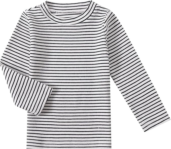 Baby Toddlers Long Sleeve Tee Shirts Little Kids Cotton Striped Crew Neck Tops (6Months-7Years) | Amazon (US)