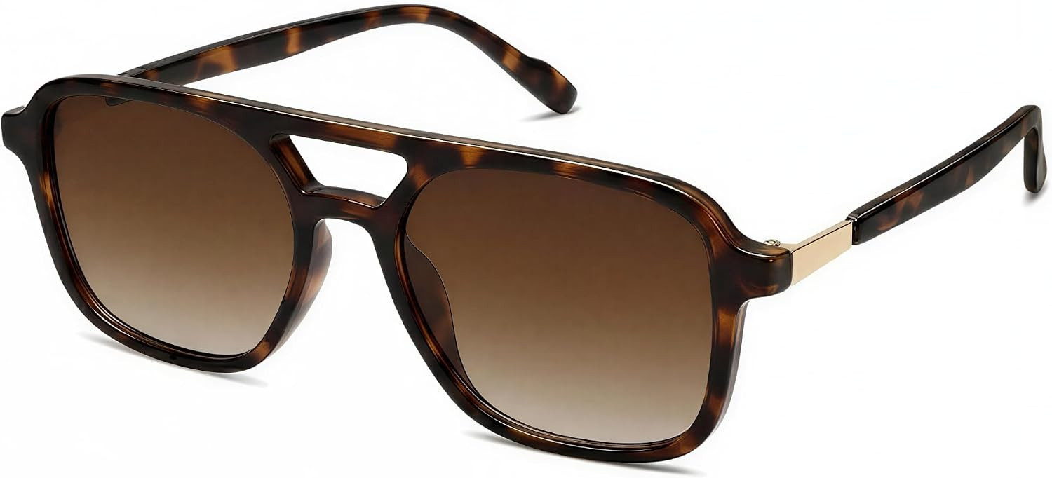 Retro Sunglasses for Women Men, Polarized Trendy Rectangle Shades | Amazon (US)