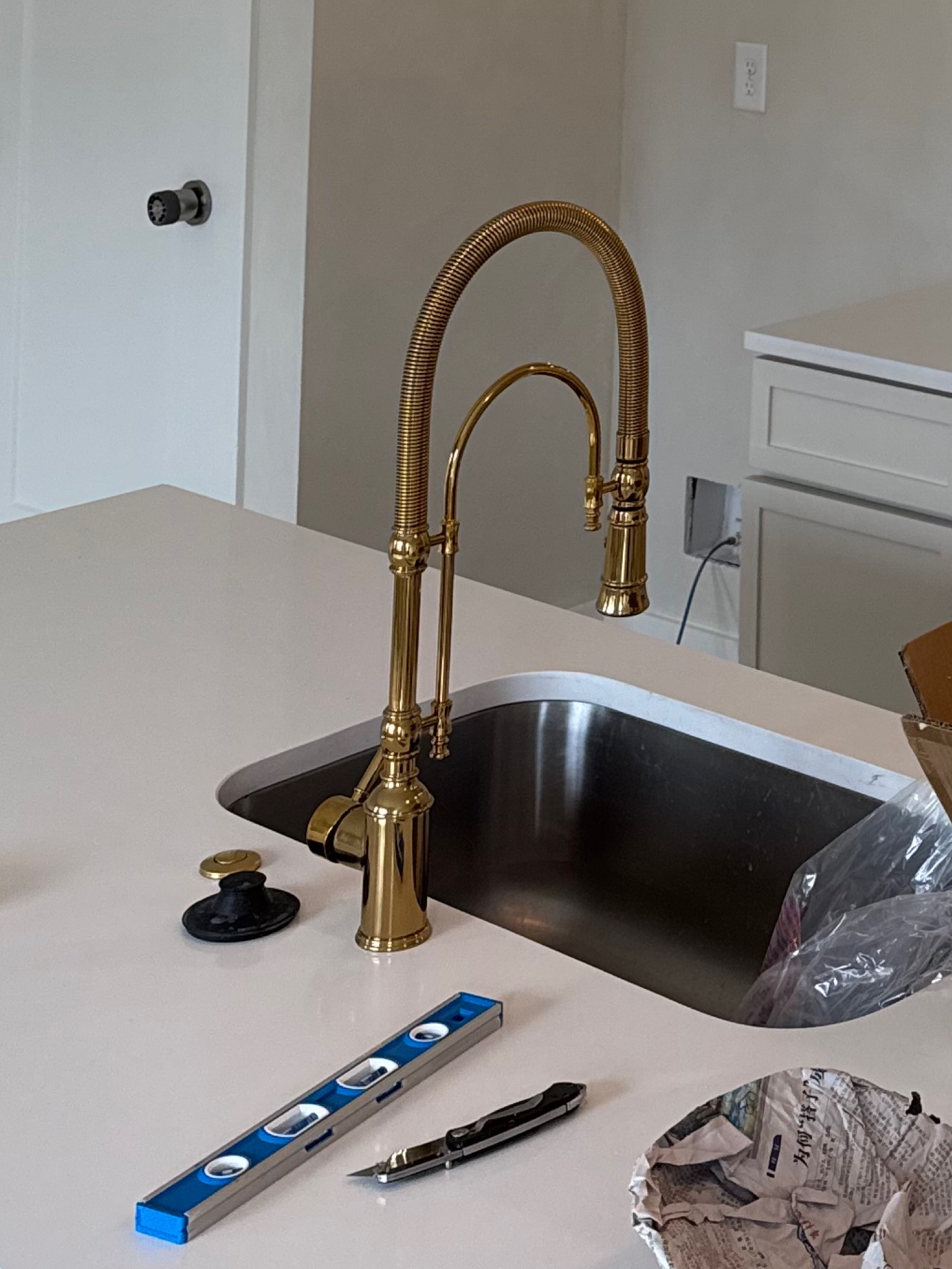 Gold brass pull down kitchen faucet 

#LTKHome