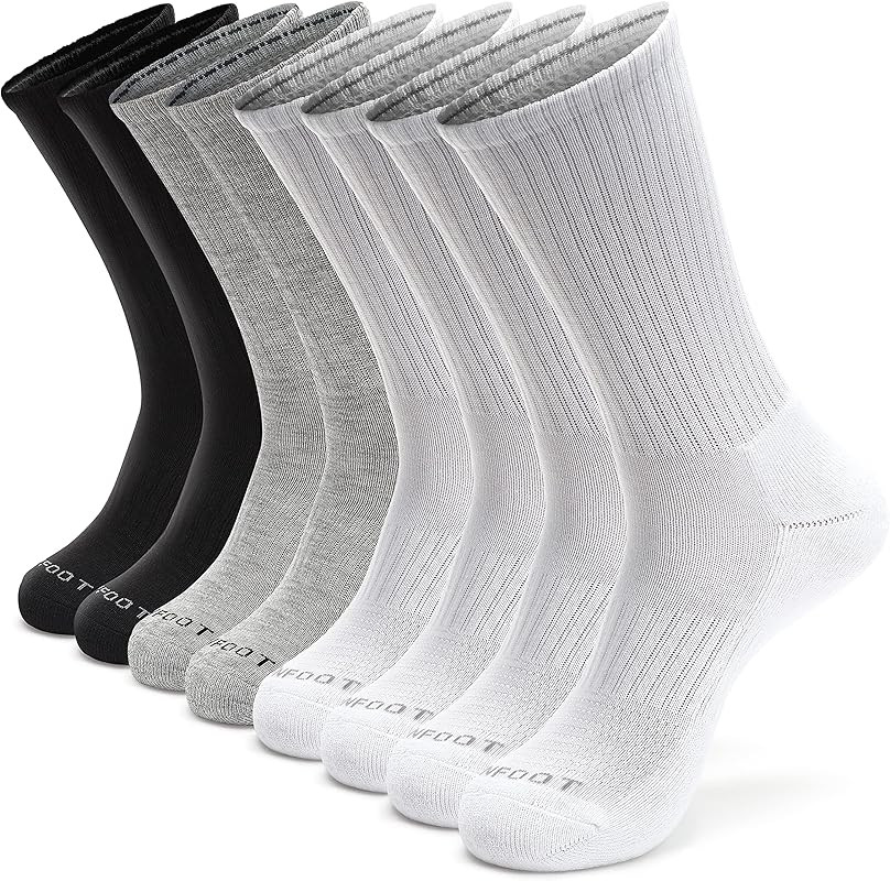 MONFOOT Women's and Men's 4-8 Pack Athletic Cushioned Crew Socks | Amazon (US)
