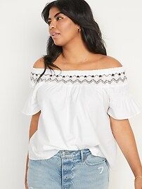 Smocked Off-the-Shoulder Flutter-Sleeve Top for Women | Old Navy (US)