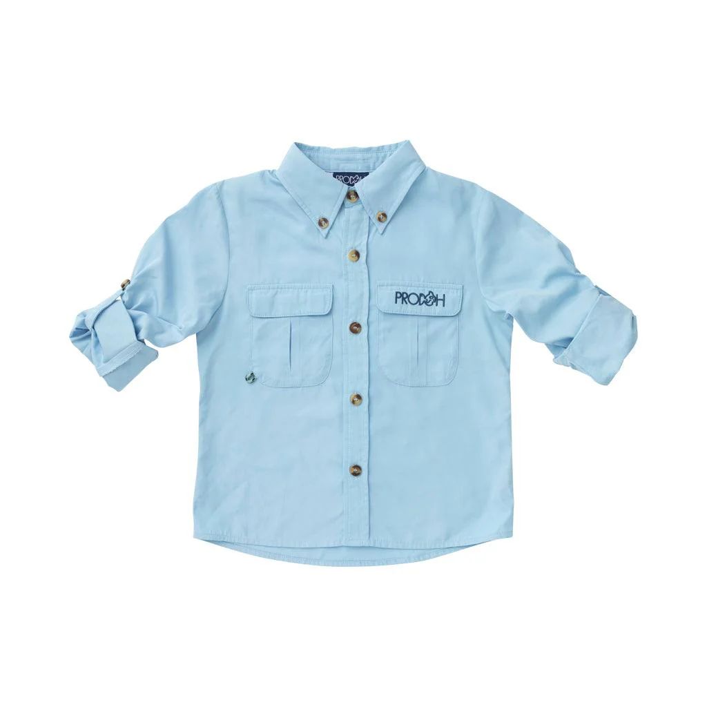 Founders Kids Fishing Shirt in Clear Sky Blue | PRODOH