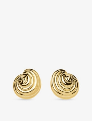 Spiral Dome Oversized 18ct Yellow Gold-Plated Brass Stud Earrings | Selfridges