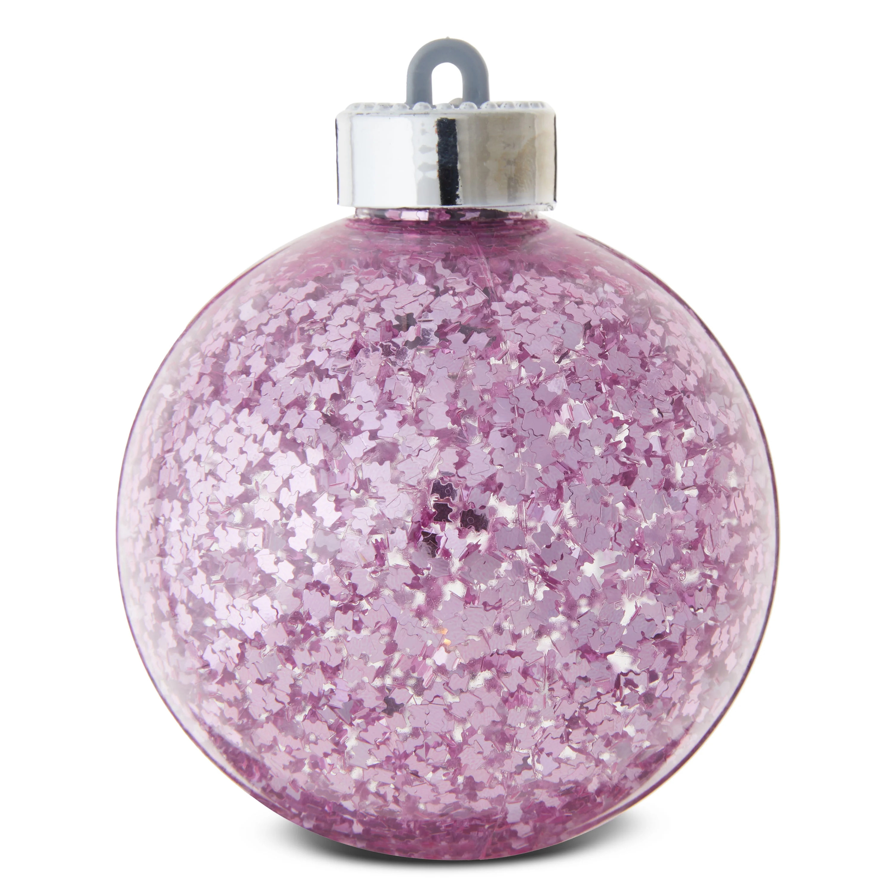 Light-Up Pink Glitter Plastic Christmas Ornament, 3.5", by Holiday Time - Walmart.com | Walmart (US)