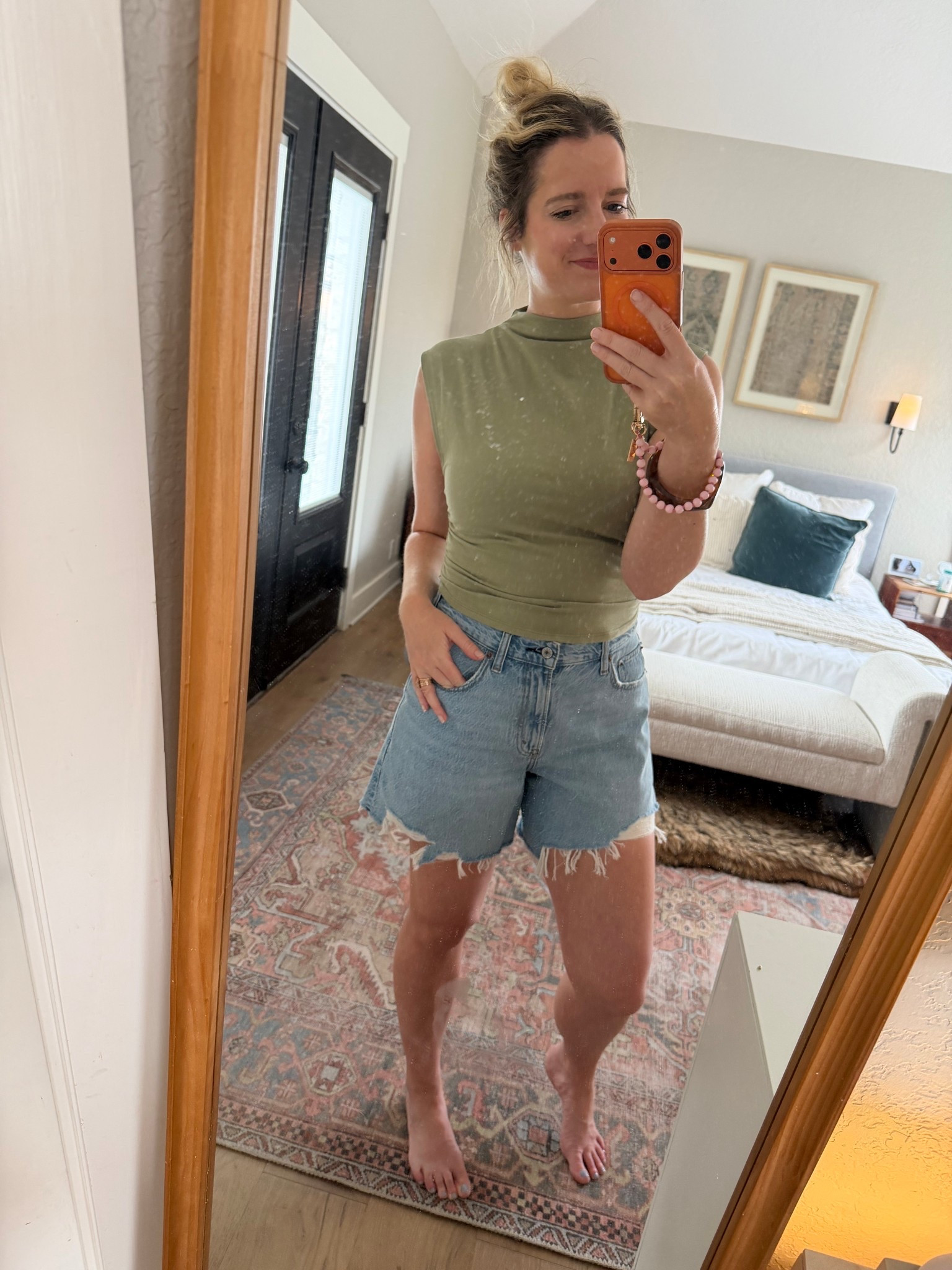 I have a feeling I’ll be living in these shorts all summer! Such a good length and fit. I’m wearing a 28 - loose short. I’ll link similar as well! 

#LTKootd #LTKmomlife #LTKMidsize