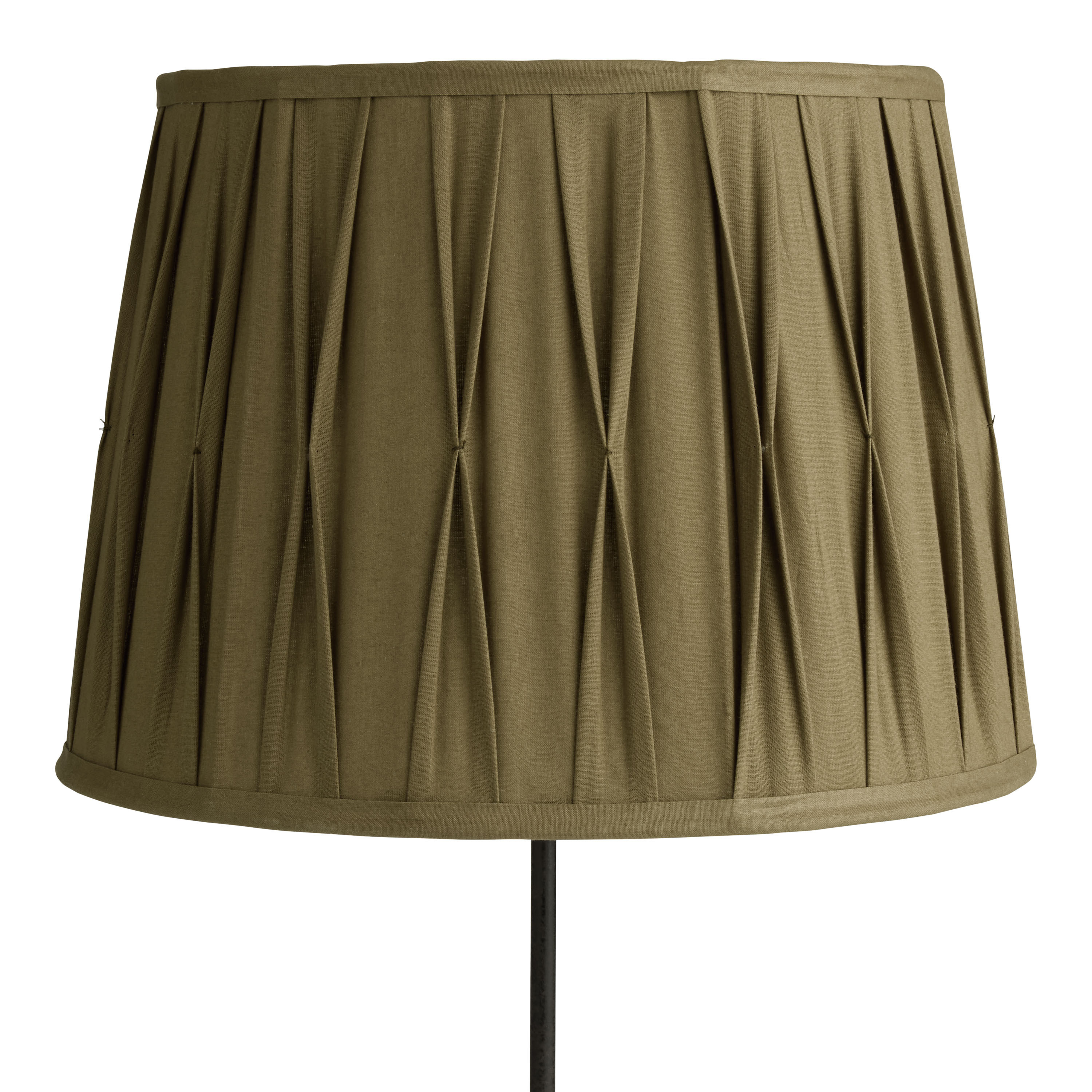 Army Green Cotton Pinch Pleated Drum Table Lamp Shade | World Market