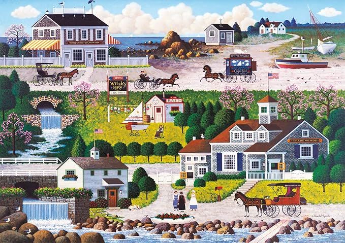 Buffalo Games - Charles Wysocki - Cricket Hawk Harbor - 300 Large Piece Jigsaw Puzzle | Amazon (US)