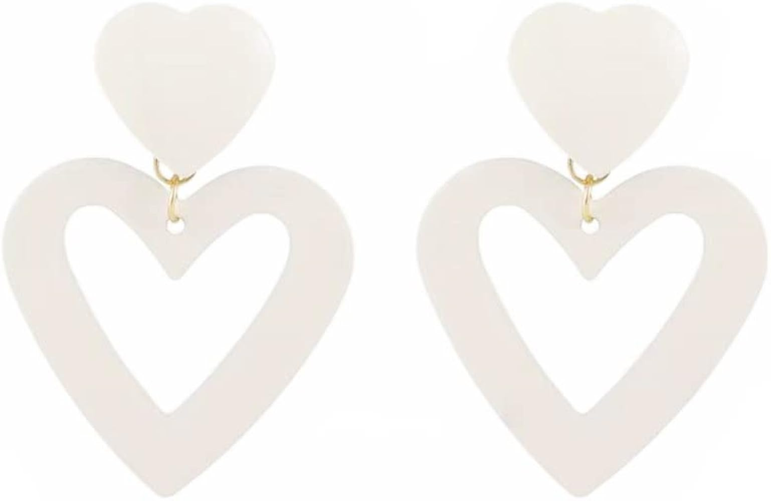 Valentines Day Earrings for Women Red Love Heart Dangle Earrings Sparkling Rhinestone Heart Earri... | Amazon (US)