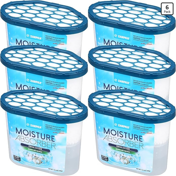Moisture Absorber Fresh Cotton 10.5 oz/300g | Removes Moisture, Damp & Humidity | Odor Absorber W... | Amazon (US)