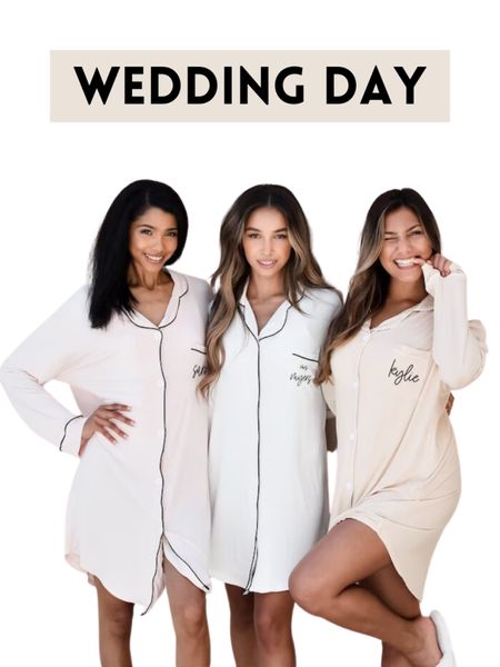 Bridesmaid pajamas. Wedding day. Getting ready photos. Bridesmaid gifts.

#LTKSeasonal #LTKunder50 #LTKwedding