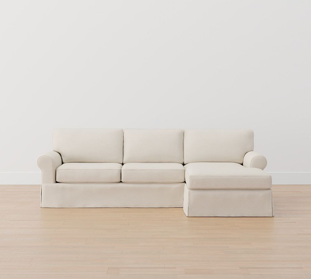 Buchanan Roll Arm Slipcovered Chaise Sectional | Pottery Barn (US)