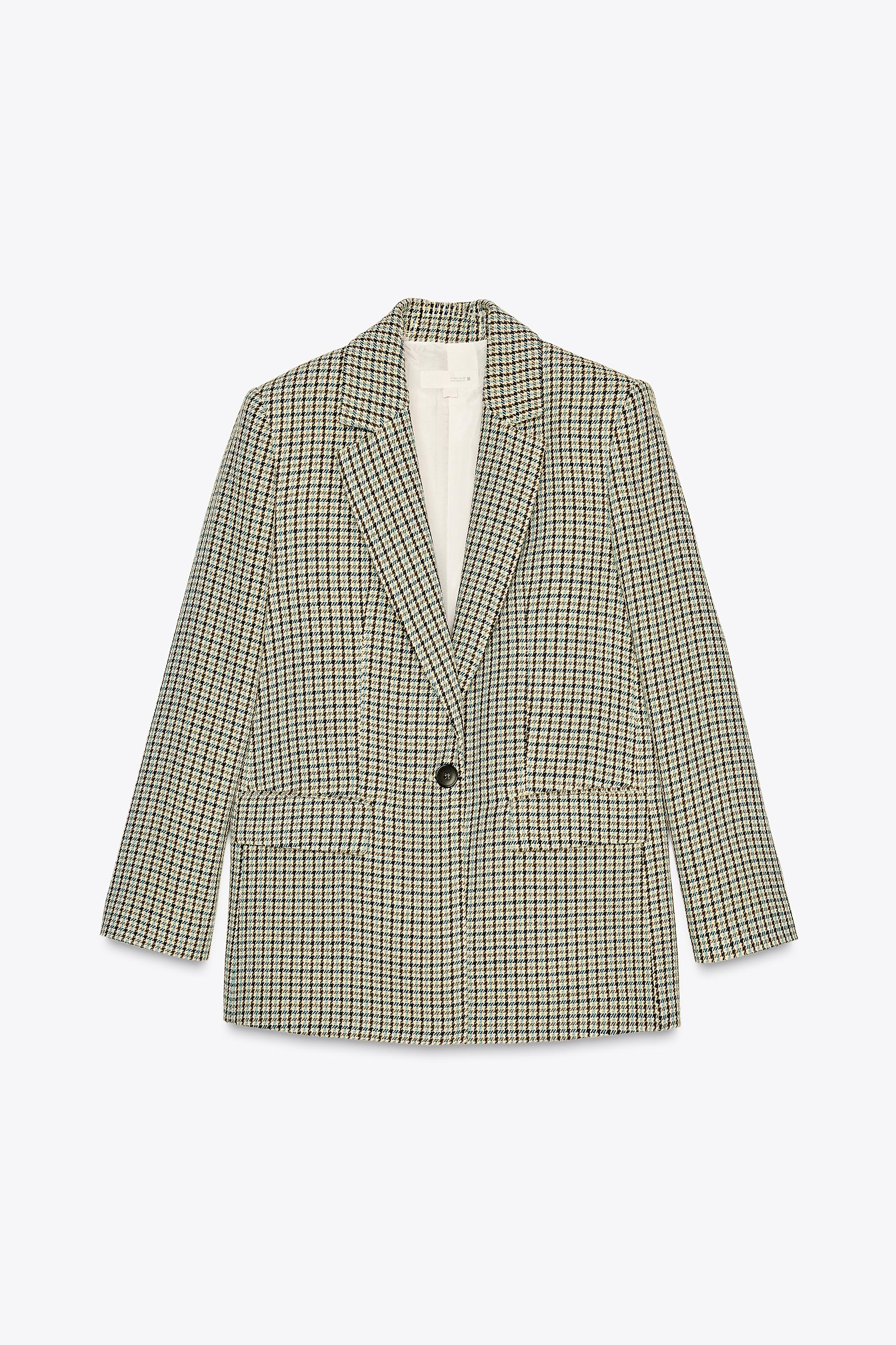 STRAIGHT FIT HOUNDSTOOTH BLAZER | Zara UK