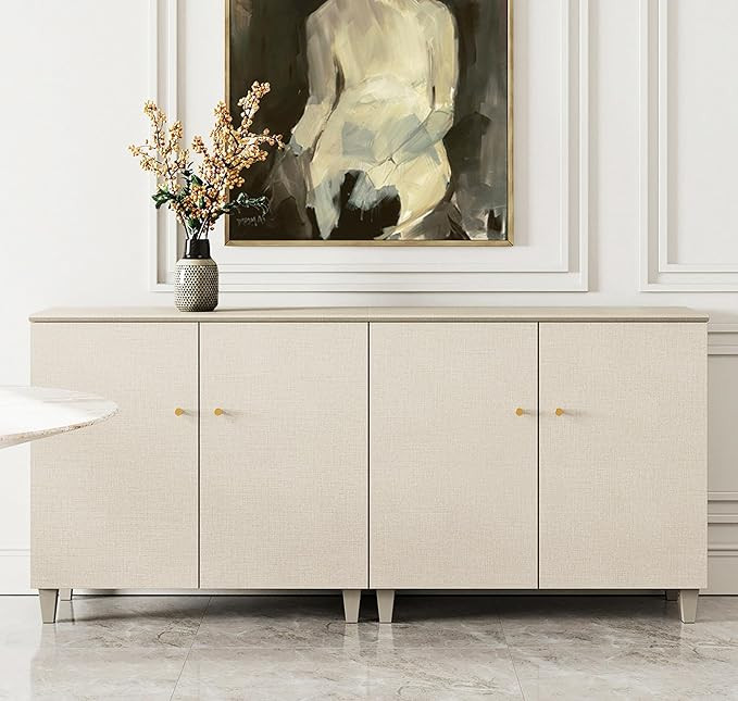 WAMPAT Buffet Cabinets Sideboards, 70.8" Wood Credenza Console Tables with 4 Doors, 2-in-1 Kitche... | Amazon (US)