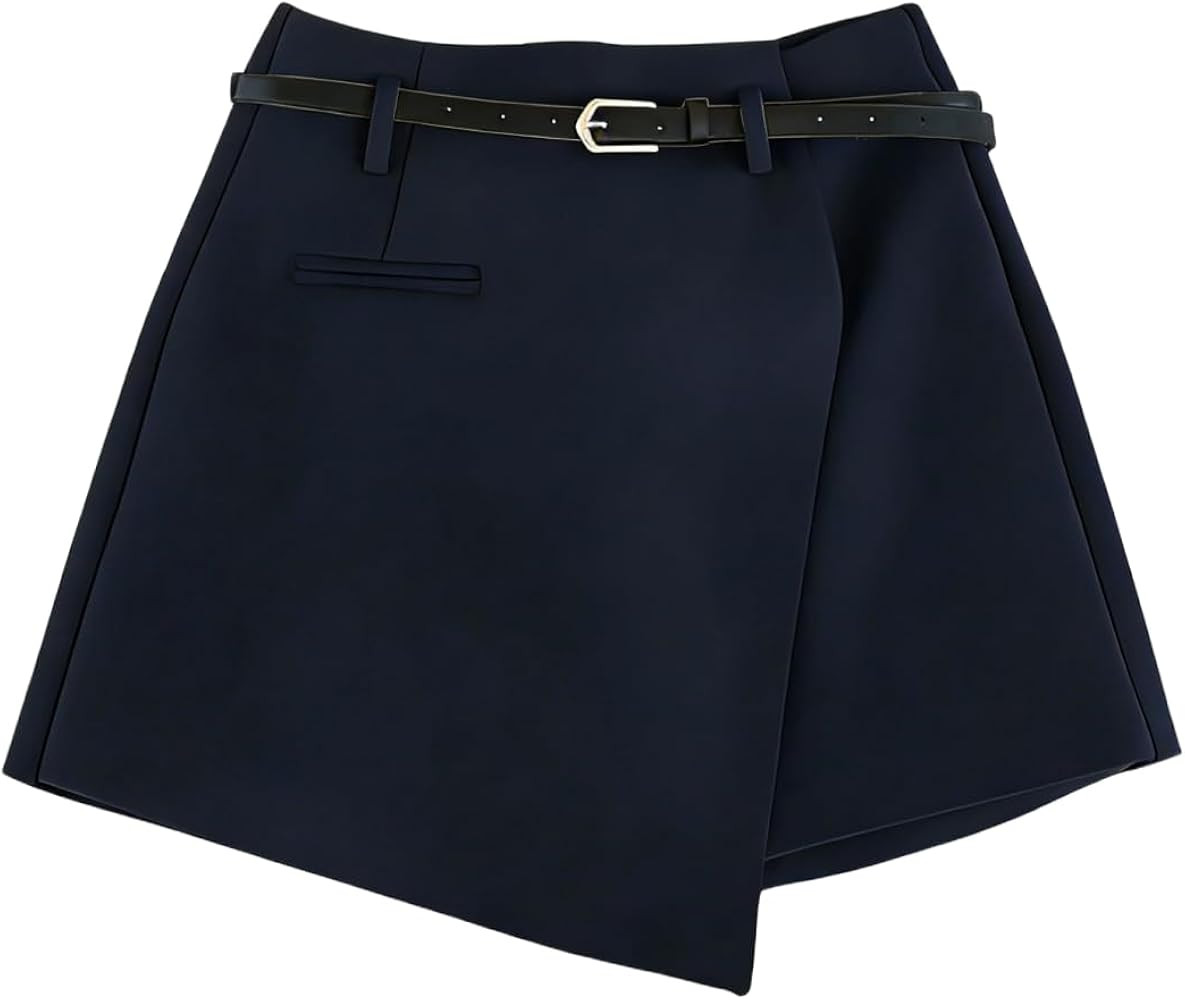 Floerns Women's Wrap Wide Leg Mini Shorts Casual Asymmetric Elegant Going Out Skirt Shorts Withou... | Amazon (US)