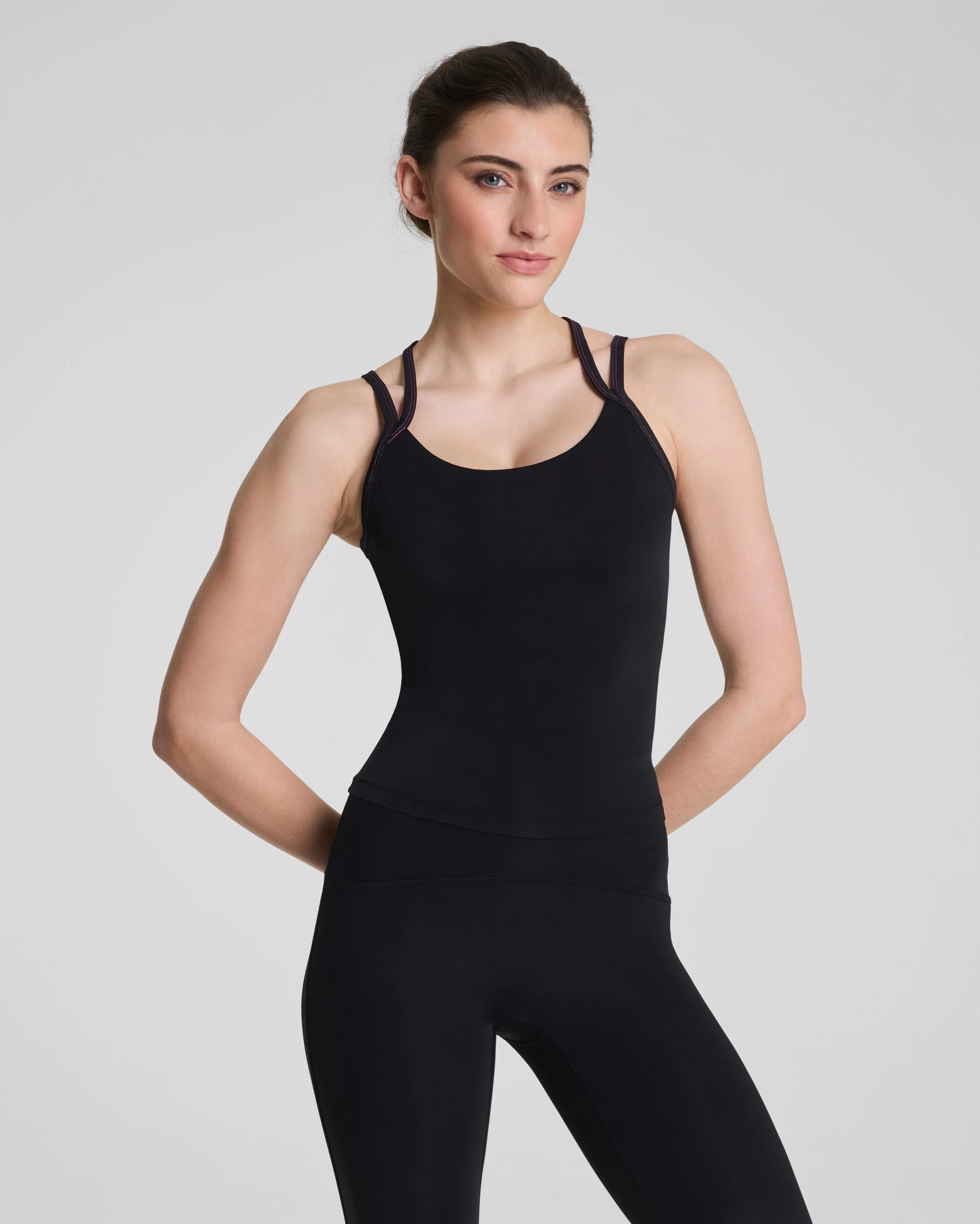 Cooling Workout Tank with Shelf Bra | SPANX\u00ae StayCool Scoop Neck | Spanx