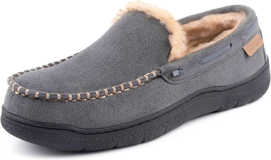 Zigzagger Men's Moccasin Slippers Memory Foam House Shoes | Amazon (US)