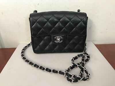 Chanel Mini Classic Quilted Leather Square Flap Bag | eBay US