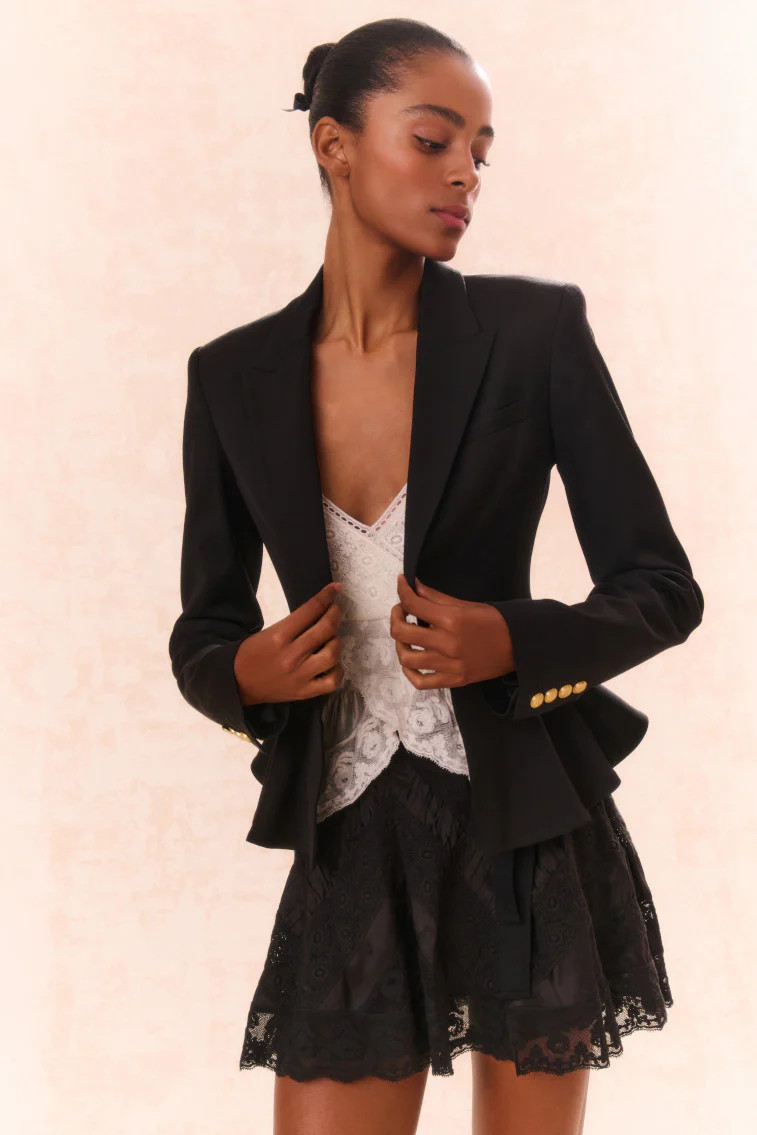 Pantonia Wool-Blend Peplum Blazer | LoveShackFancy