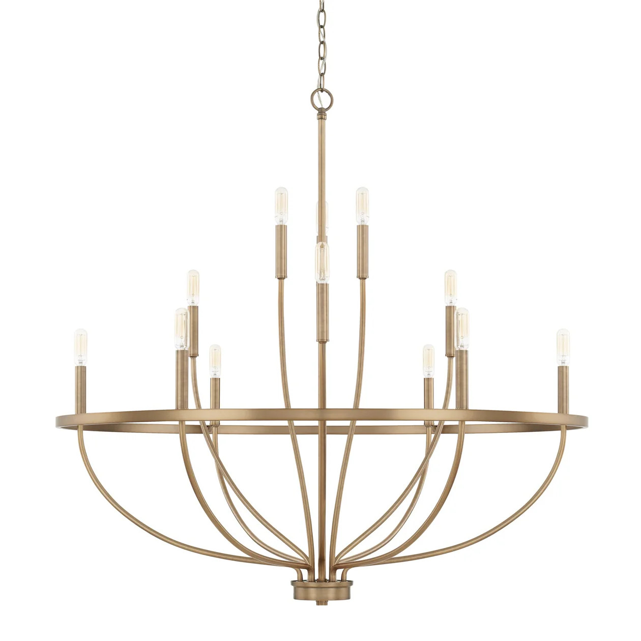 Greyson 12 Light Chandelier Aged Brass | Lighting Design