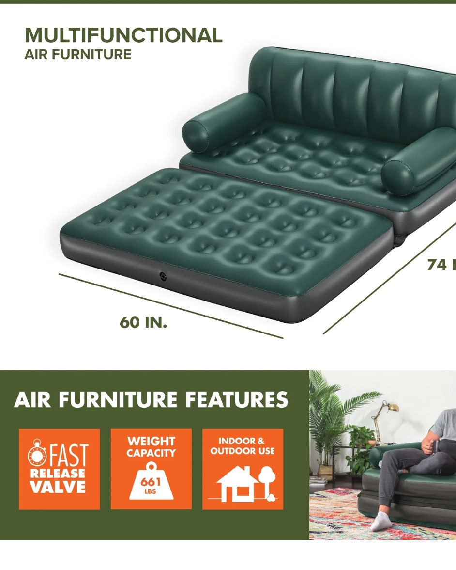 Best purchase of 2024. This blow up couch/air mattress in one had been the best thing ever to help with seating for kids. Under $40!!! And deflated and easy to inflate and deflate. You just need an air pump!

#LTKGiftGuide #LTKFindsUnder50 #LTKU