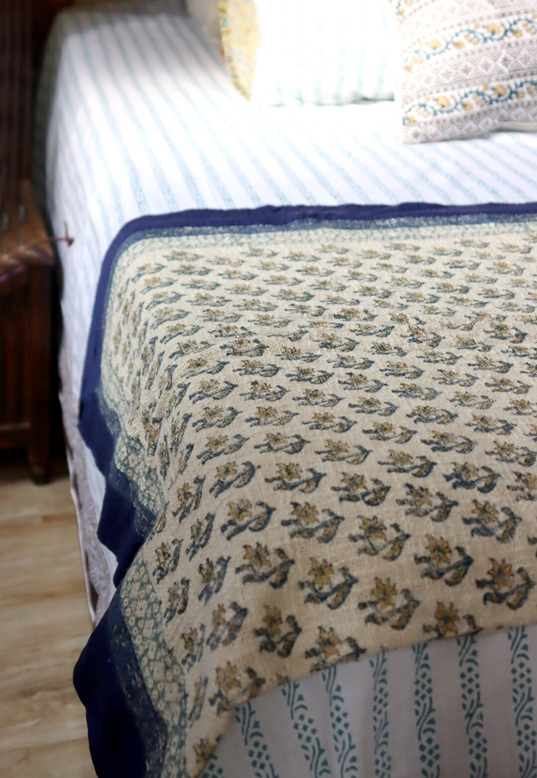 Printed Throw Blanket,cotton Blanket Shades of Blue, Decorative Sofa Throw,chair Throw,picnic Thr... | Etsy (US)