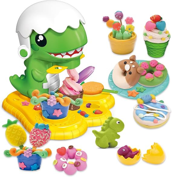 Dinosaur Ice Cream Play Dough Sets for Kids Ages 4-8 Kitchen CreationsTheme Delightful Donuts wit... | Amazon (US)