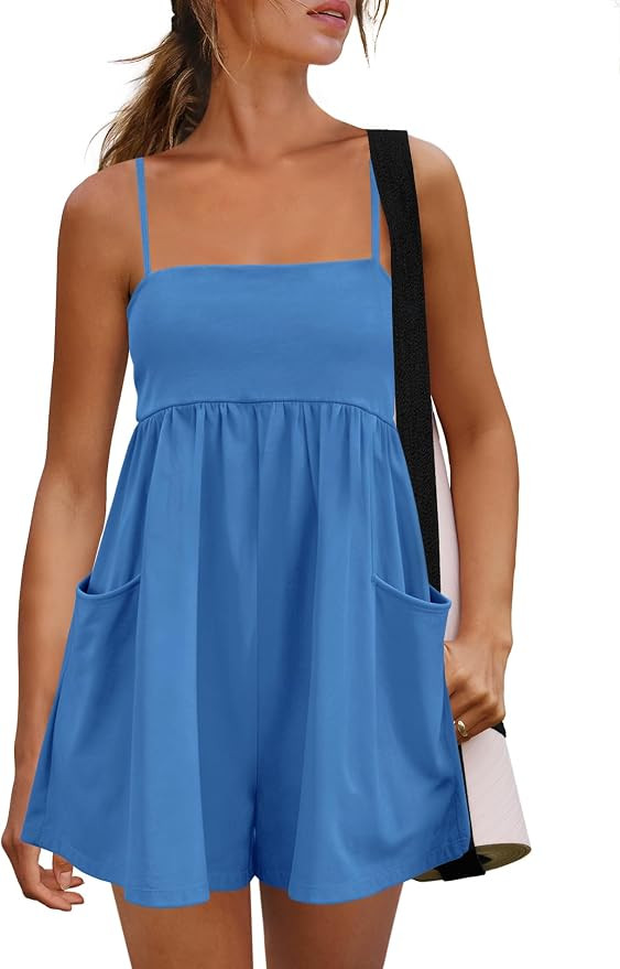 Panadila Womens Sleeveless Rompers Summer Outfits | Spaghetti Strap Short Jumpsuits, Beach Vacati... | Amazon (US)